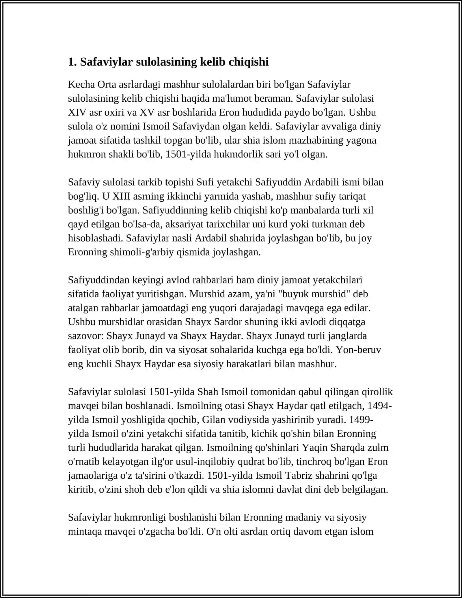 SAFAVIYLAR SULOLASI 3
