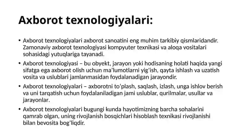 Axborot texnologiyalari 3