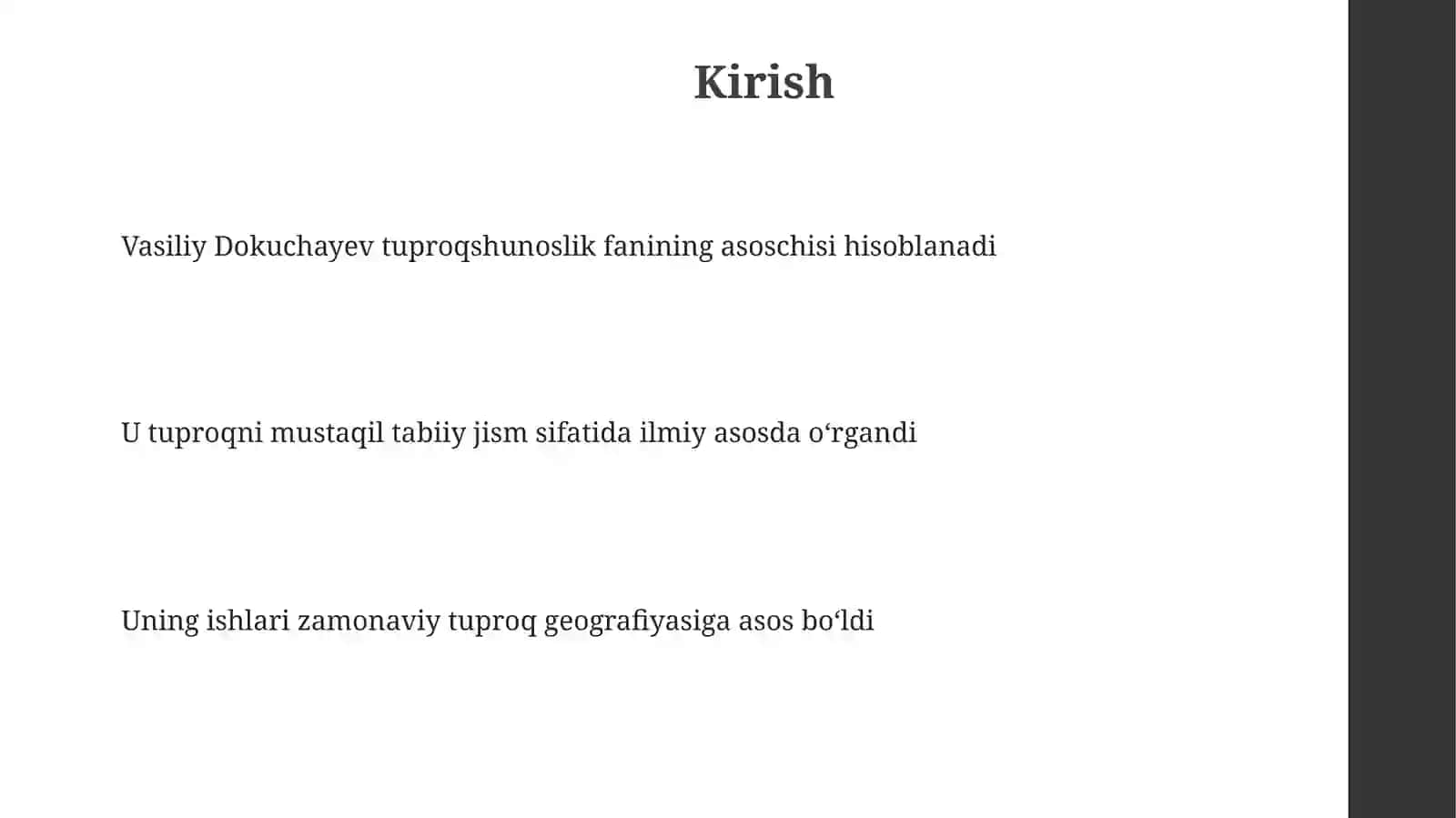 Tuproqshunoslikdadokchuyaevnihissasi 3