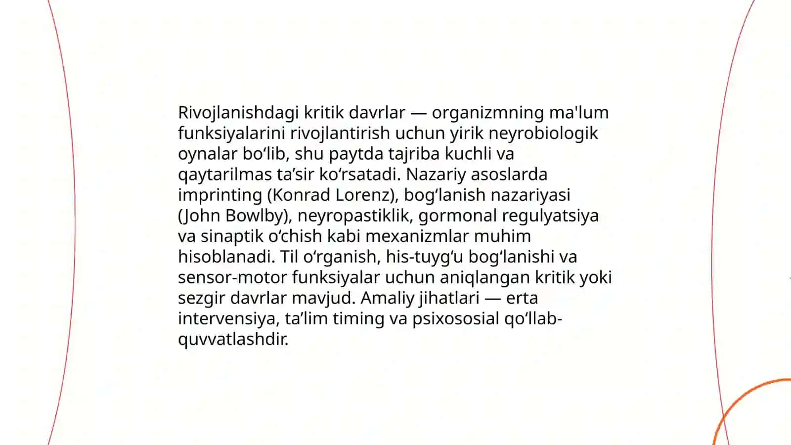 Rivojlanishdagi kritik davrlar 3