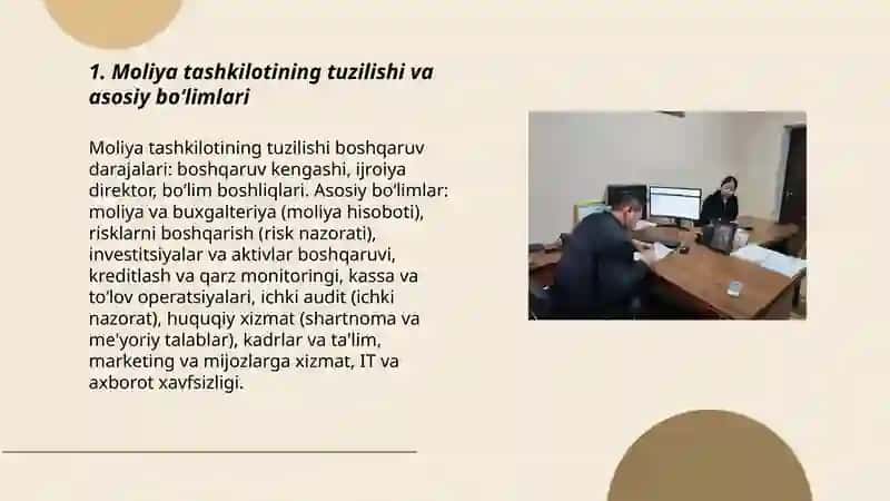 Moliya Tashkilotida Amliyot 3