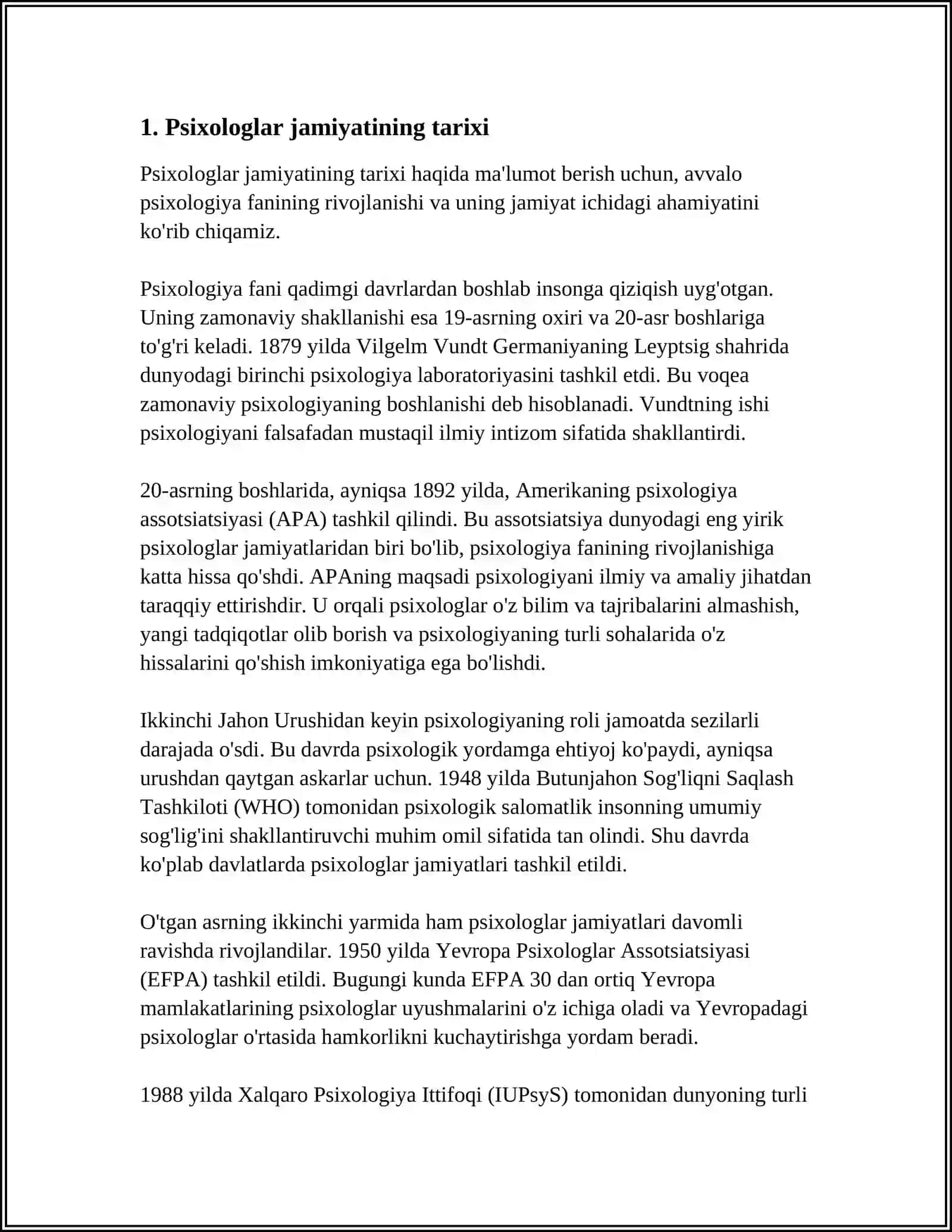 Psixologlar jamiyatining tarixi 3