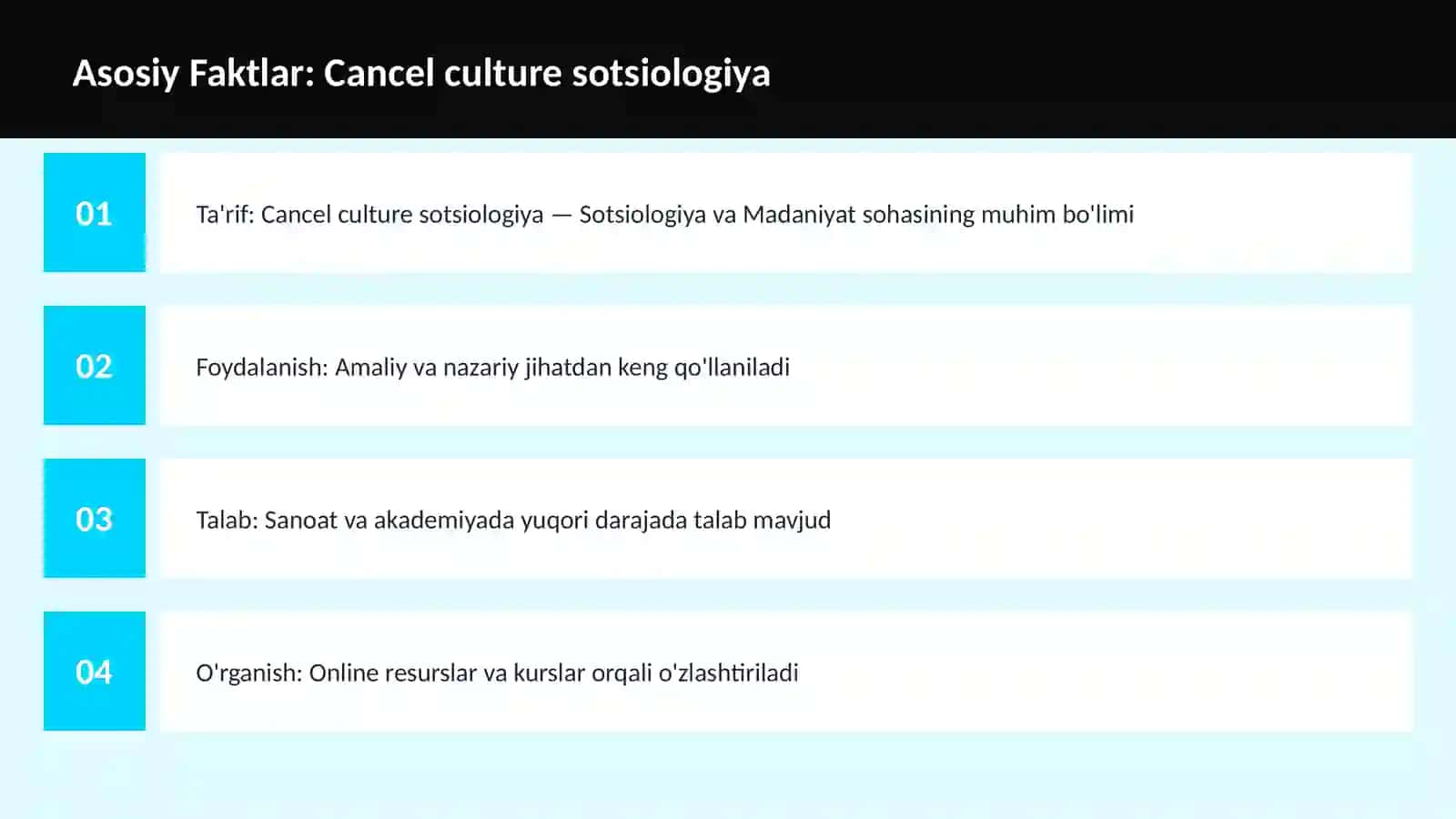 Mavzuga Kirish — Cancel culture sotsiologiya 3