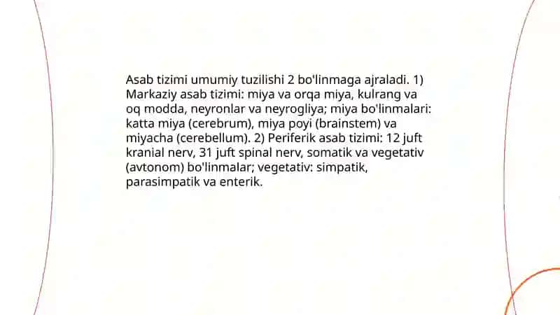 Asab tizmi va funksiyalari 3