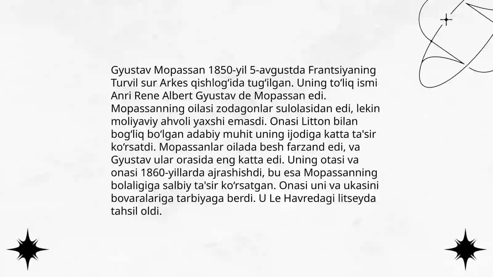 Mopassanning hayoti va ijodi 3