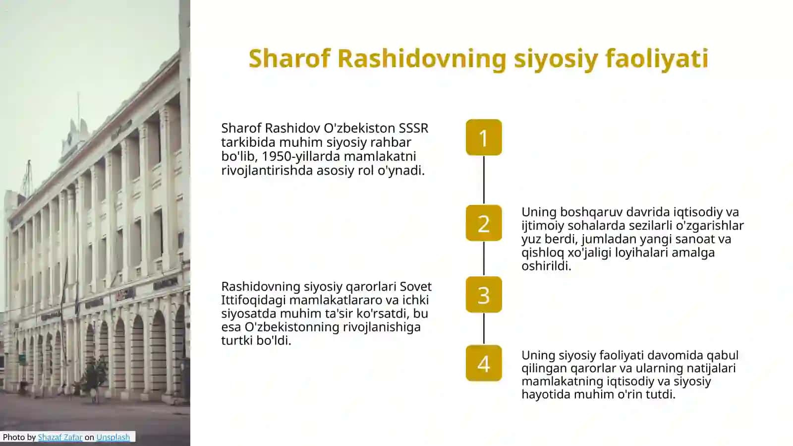 Sharof Rashidov faoliyati va Orol fojeasi 3