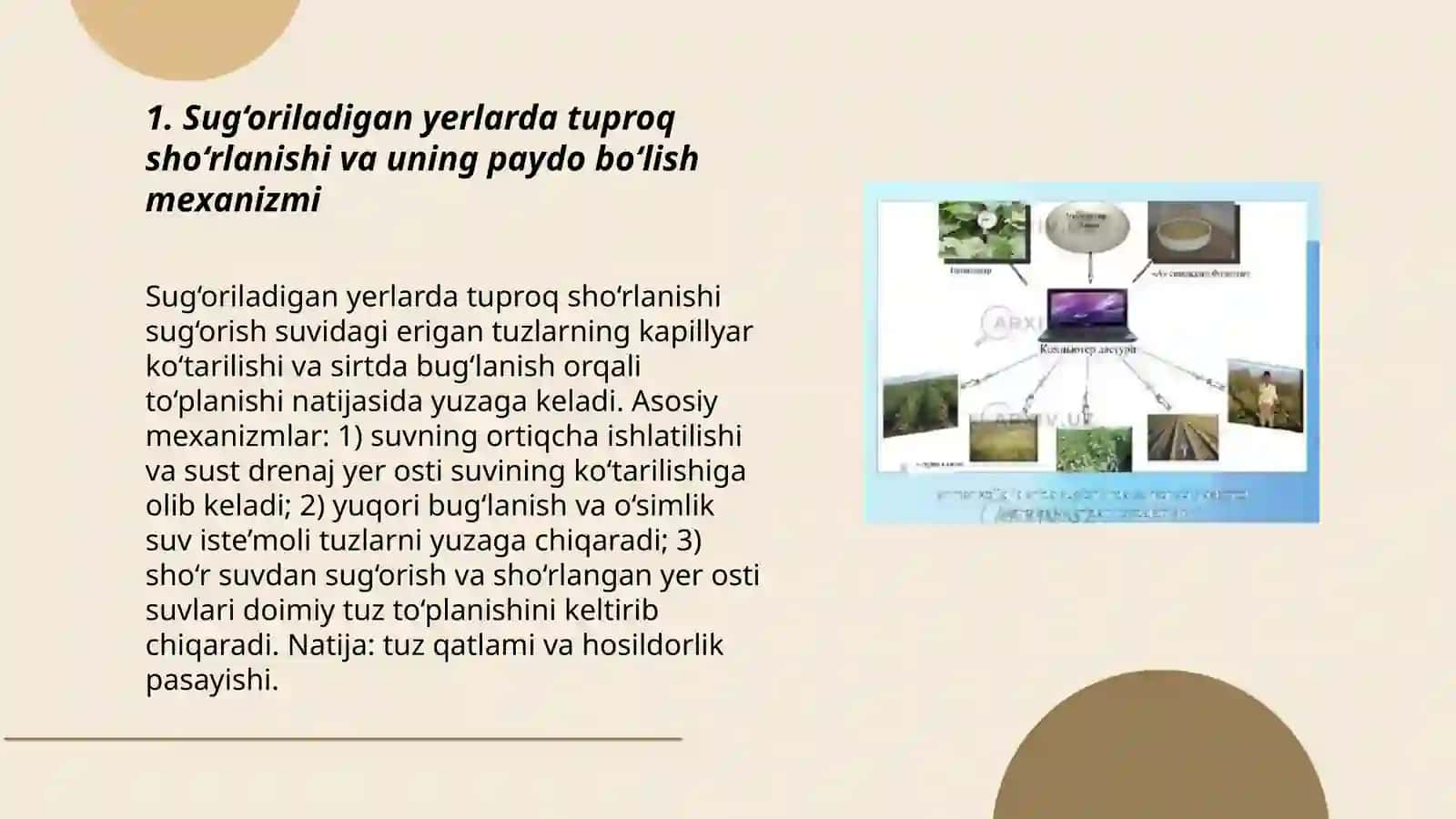 Sug‘oriladigan yerlarning degradatsiyaga uchragan tuproqlari holati va yaxshilash yo‘llari 3