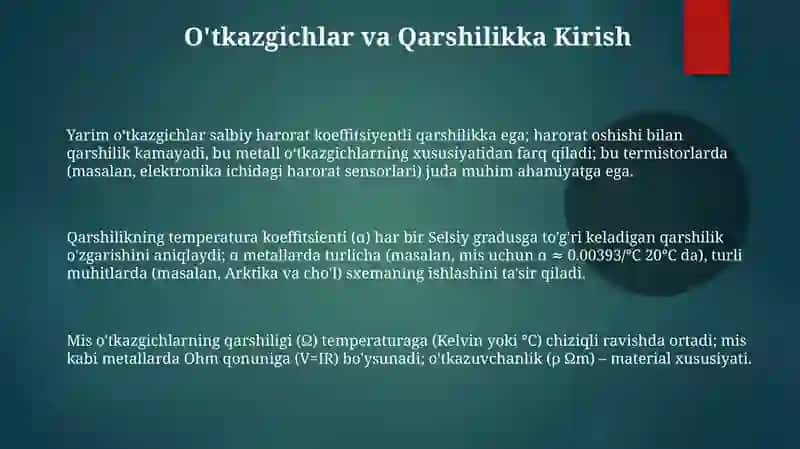 Metallo'tkazgichlar qarshilikning temperaturaga bog'liqligi 3
