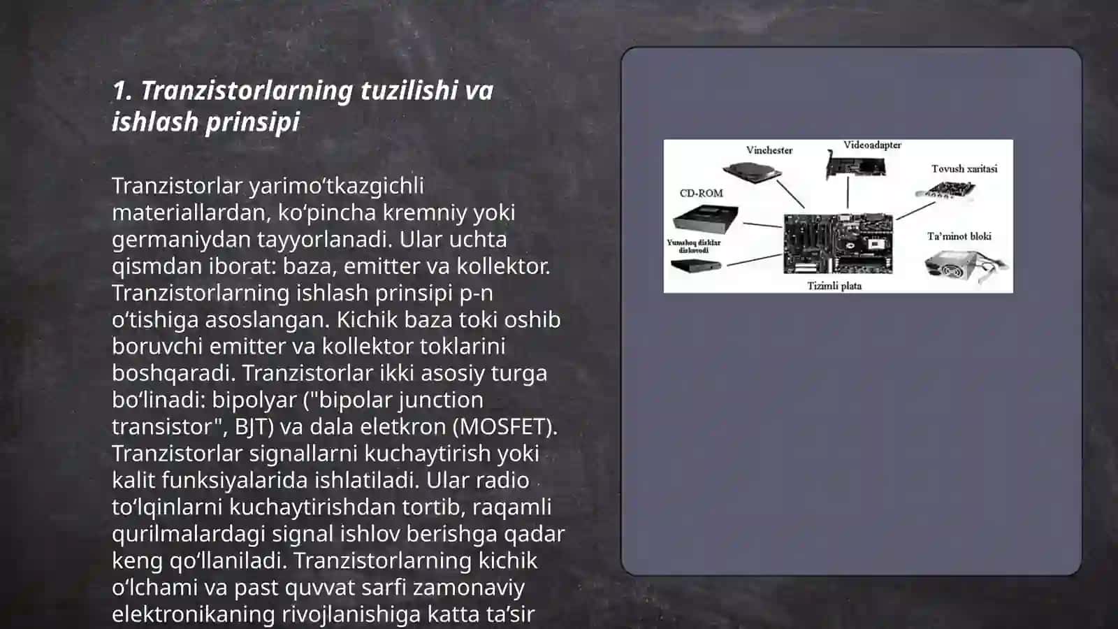 Tranzistorlarning tuzilishi va ishlash prinsipi 3
