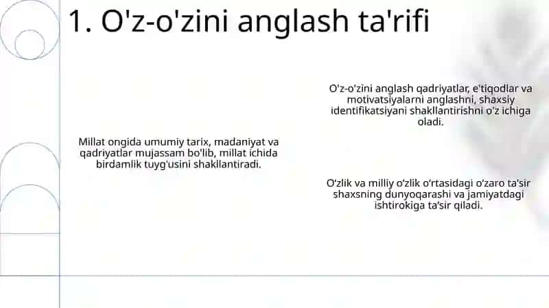 O'zlik va milliy o'zlikni anglash tushunchalari 3