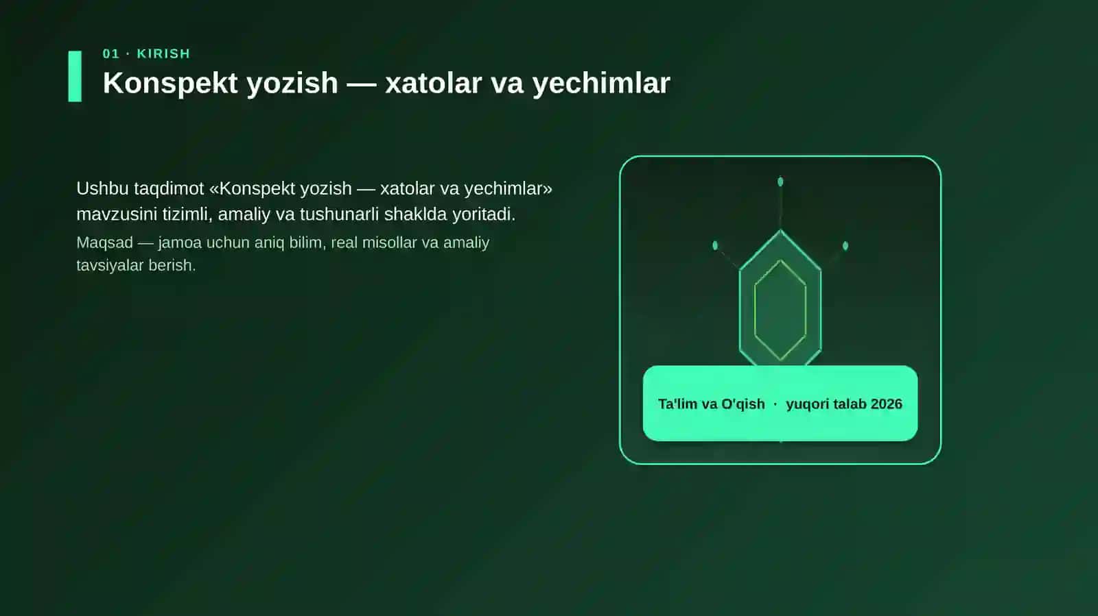 Konspekt yozish — xatolar va yechimlar 3