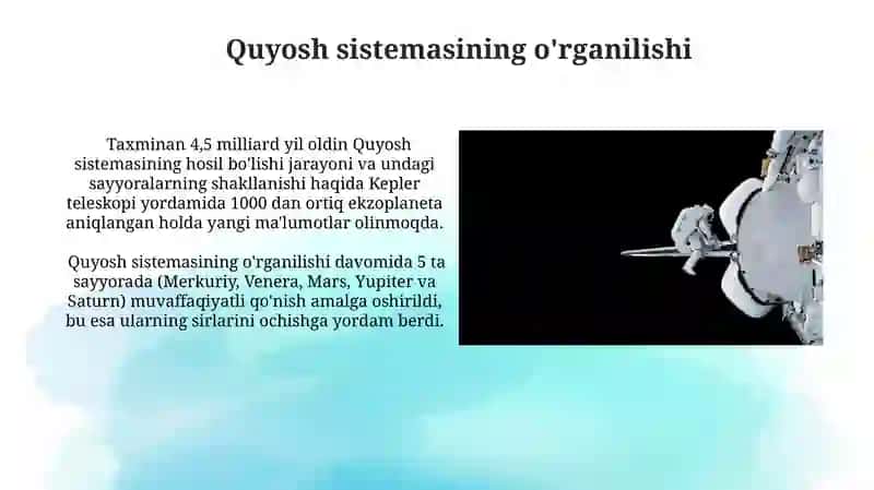 Quyosh sistemasining o'rganilishi 3