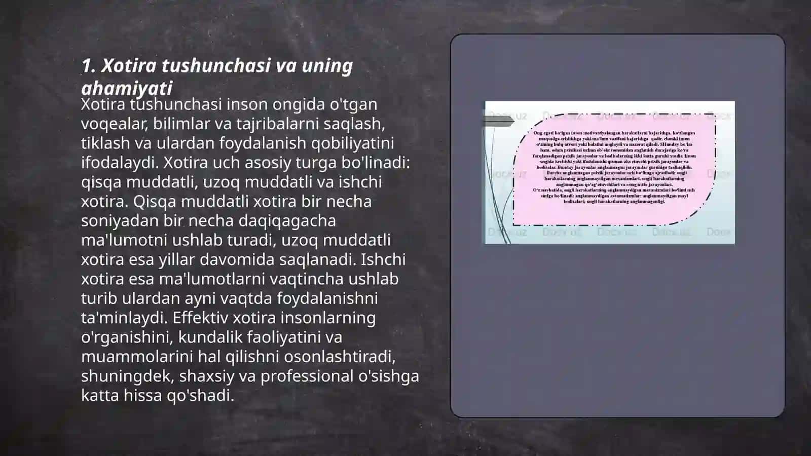 Xotira-psixik jarayon sifatida 3