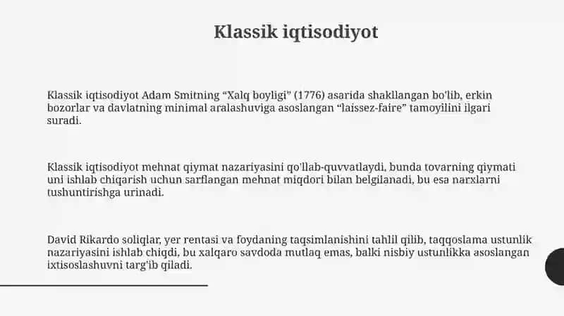 Iqtisodiyot nazaryasining asosiy yoʻnalushlari 3