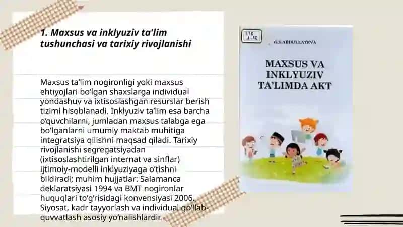Maxsus va inklyuziv taʼlim Usmonova Yulduz 3