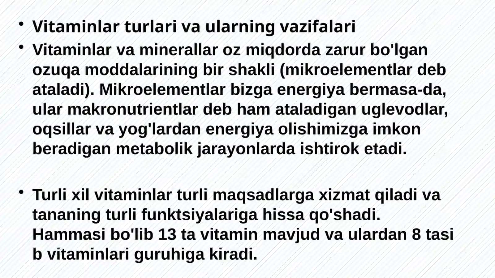Vitaminlar va minerallar haqida 3