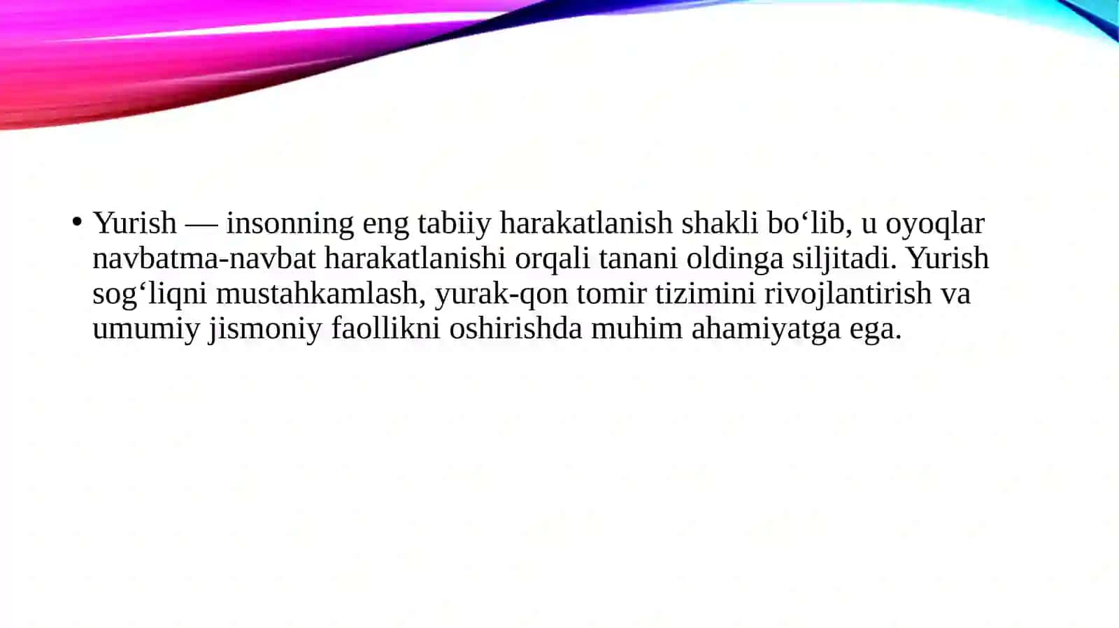 Yurish va uning turlari. Sportcha yurish 3