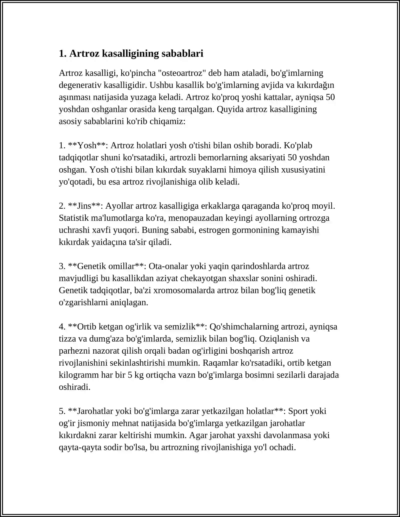 ARTROZ KASALLIGI 3