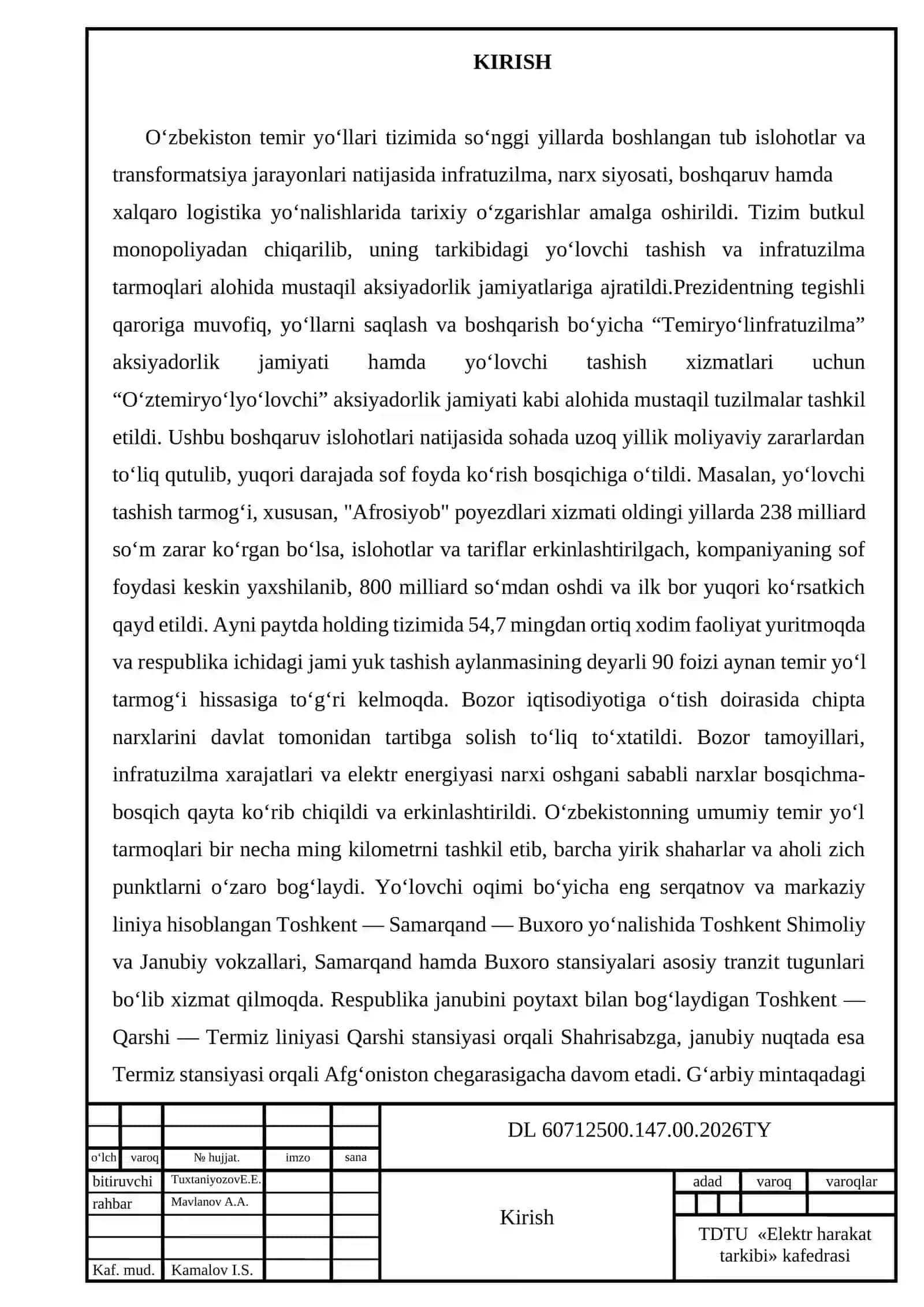 O‘z-Y elektrovozi va uning tortuv elektr dvigatellarining texnik xizmat ko‘rsatish tartibi 3