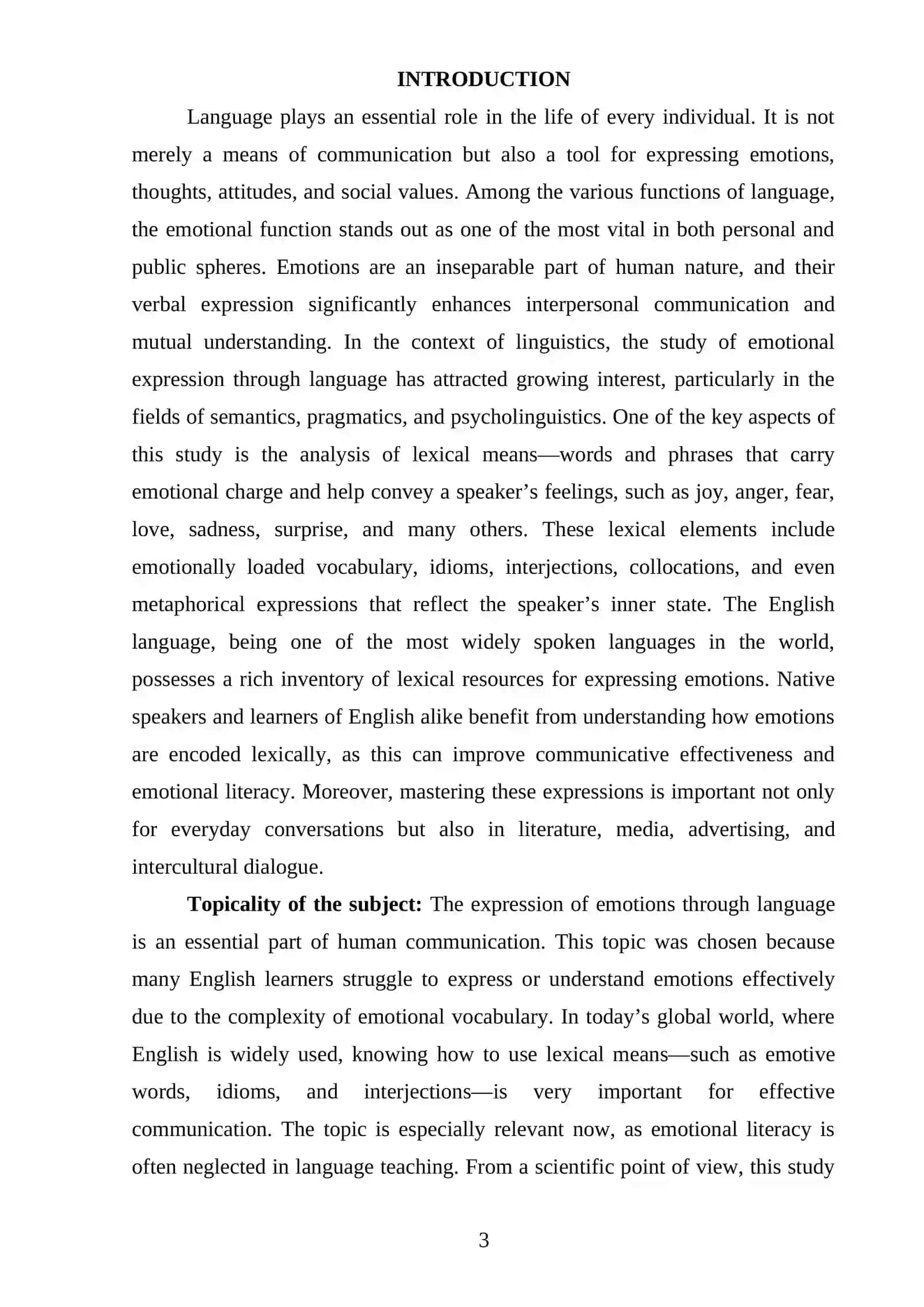 LEXICAL MEANS OF EXPRESSING EMOTIONS IN ENGLISH 3