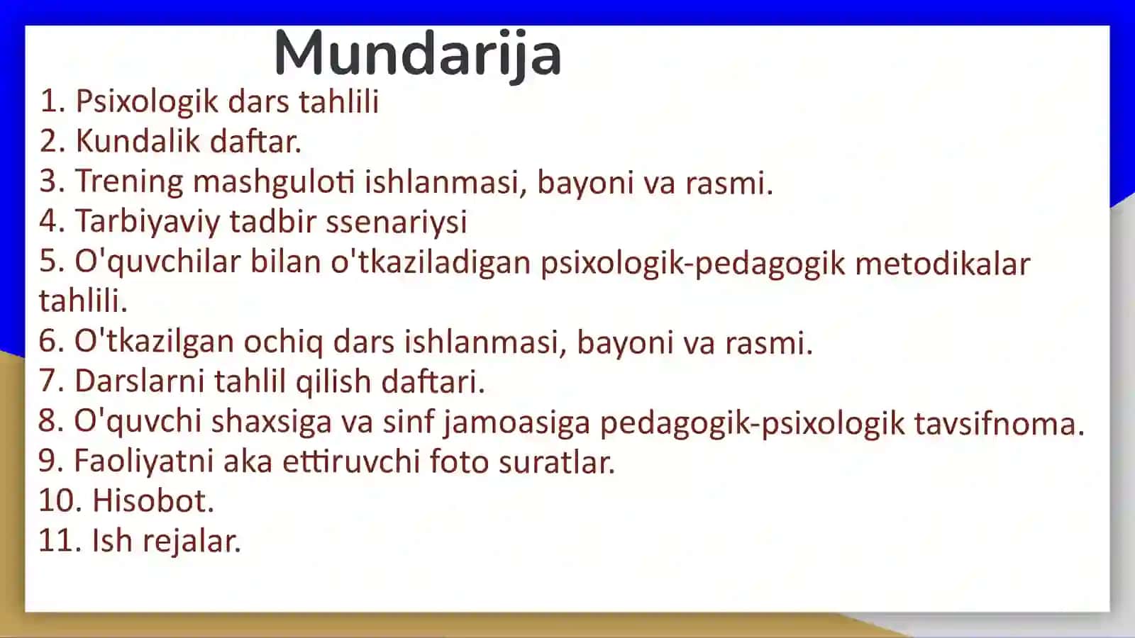 Malakaviy pedagogik amaliyot 3