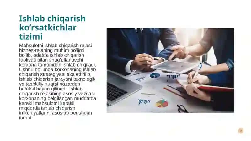 Ishlab chiqarish ko’rsatkichlar tizimi 3