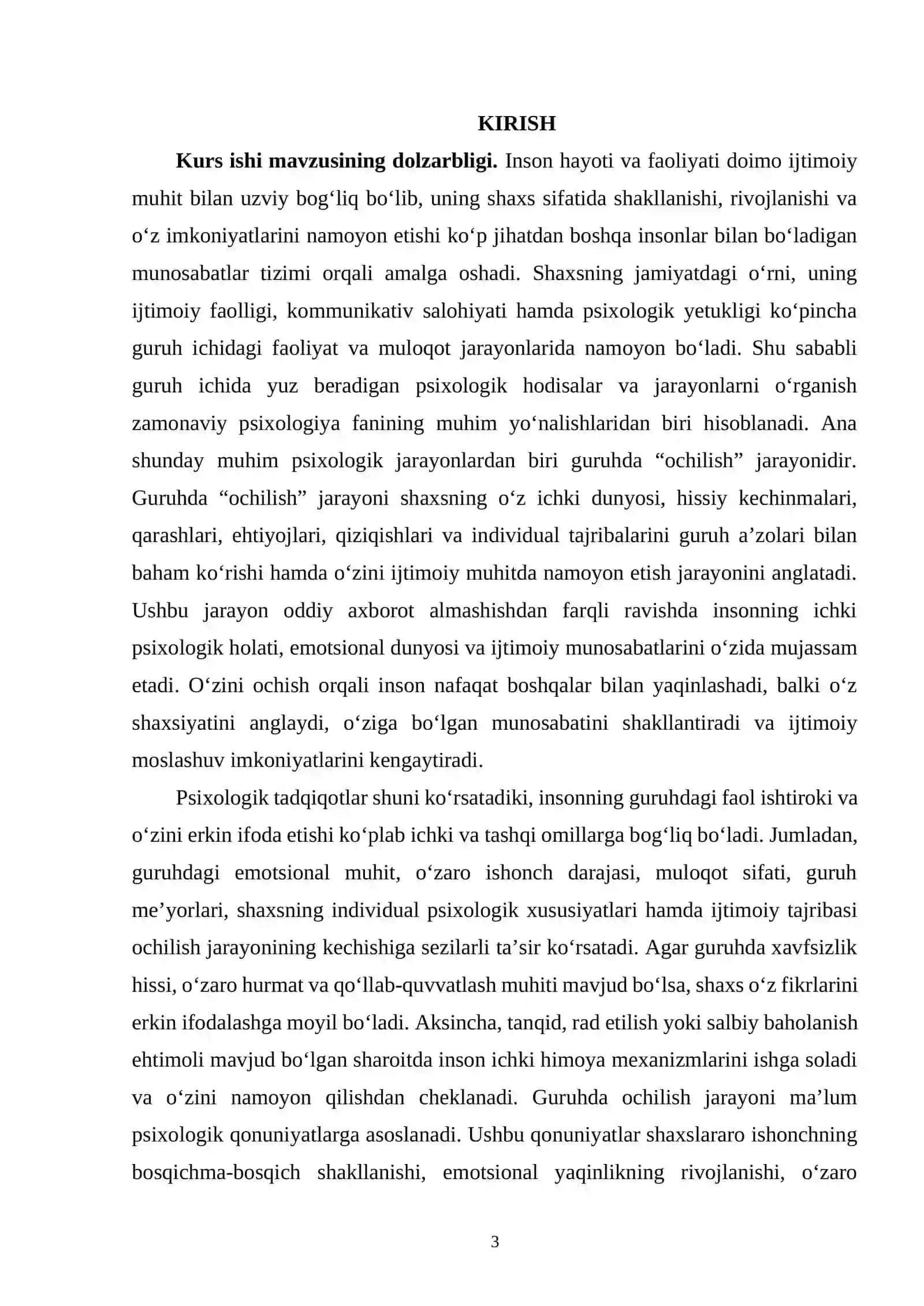 Guruhda 'ochilish' jarayonining psixologik qonuniyatlari 3