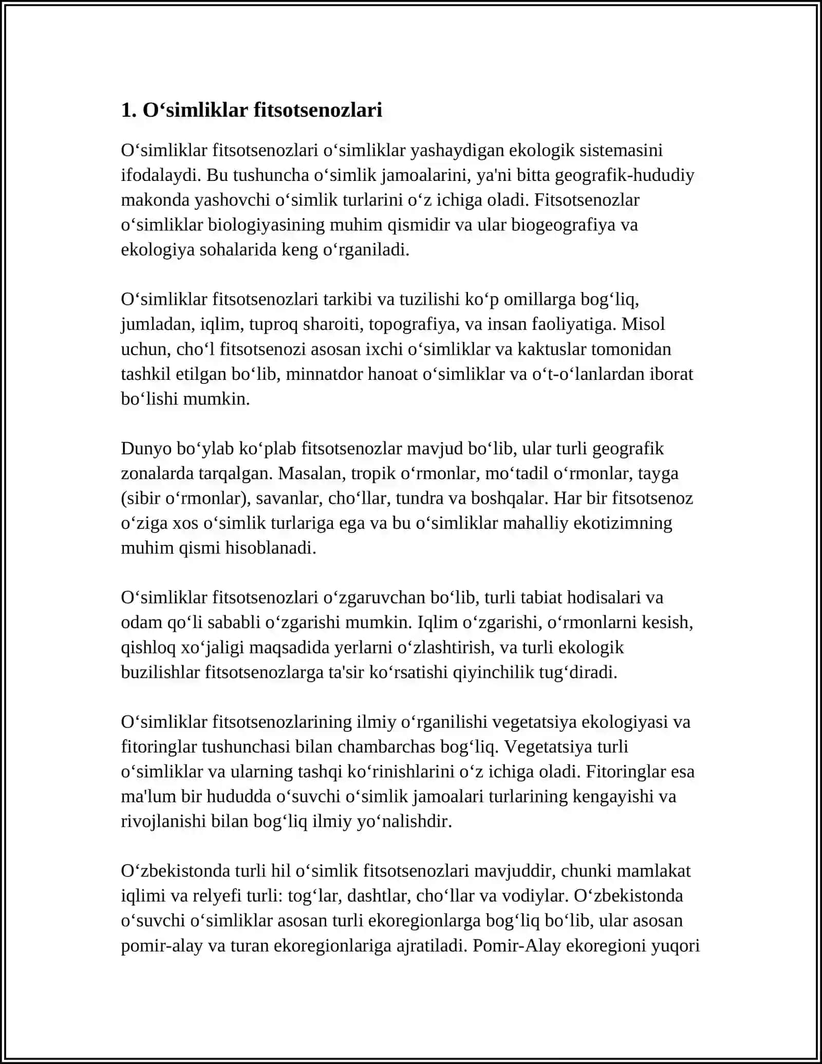OʻSIMLIK FANLARI 3