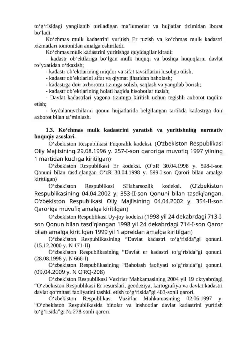 Ko‘chmas mulk davlat kadastrini yuritishning nazariy va xukukiy asoslari 3