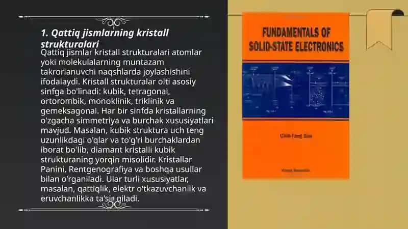 Qattiq jismlar elektronikasining kimyoviy muammolari 3