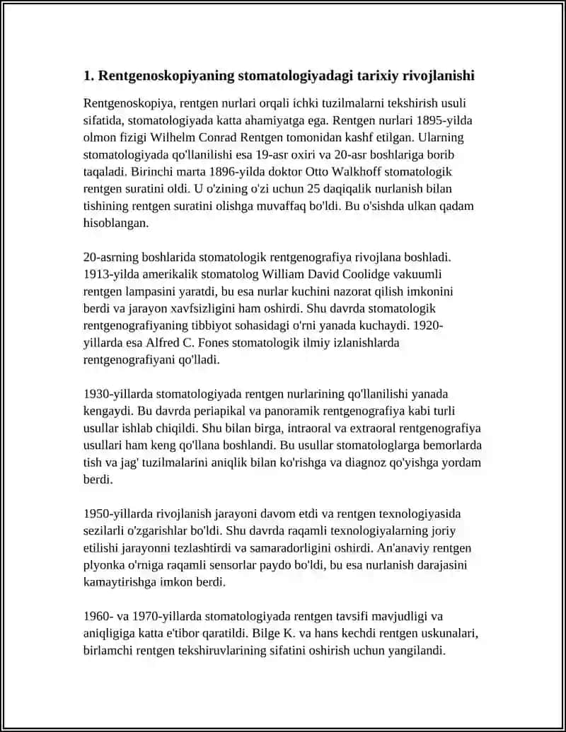 RENTGENOSKOPIYANGING STOMATALOGIYADAGI OʻRNI 3