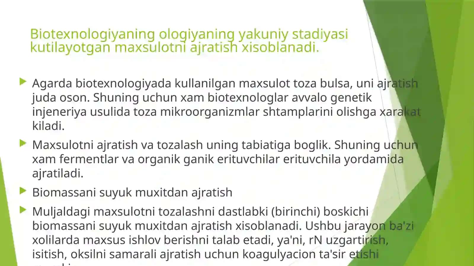 maxsulotlarni ajratish va konsentrlash 3