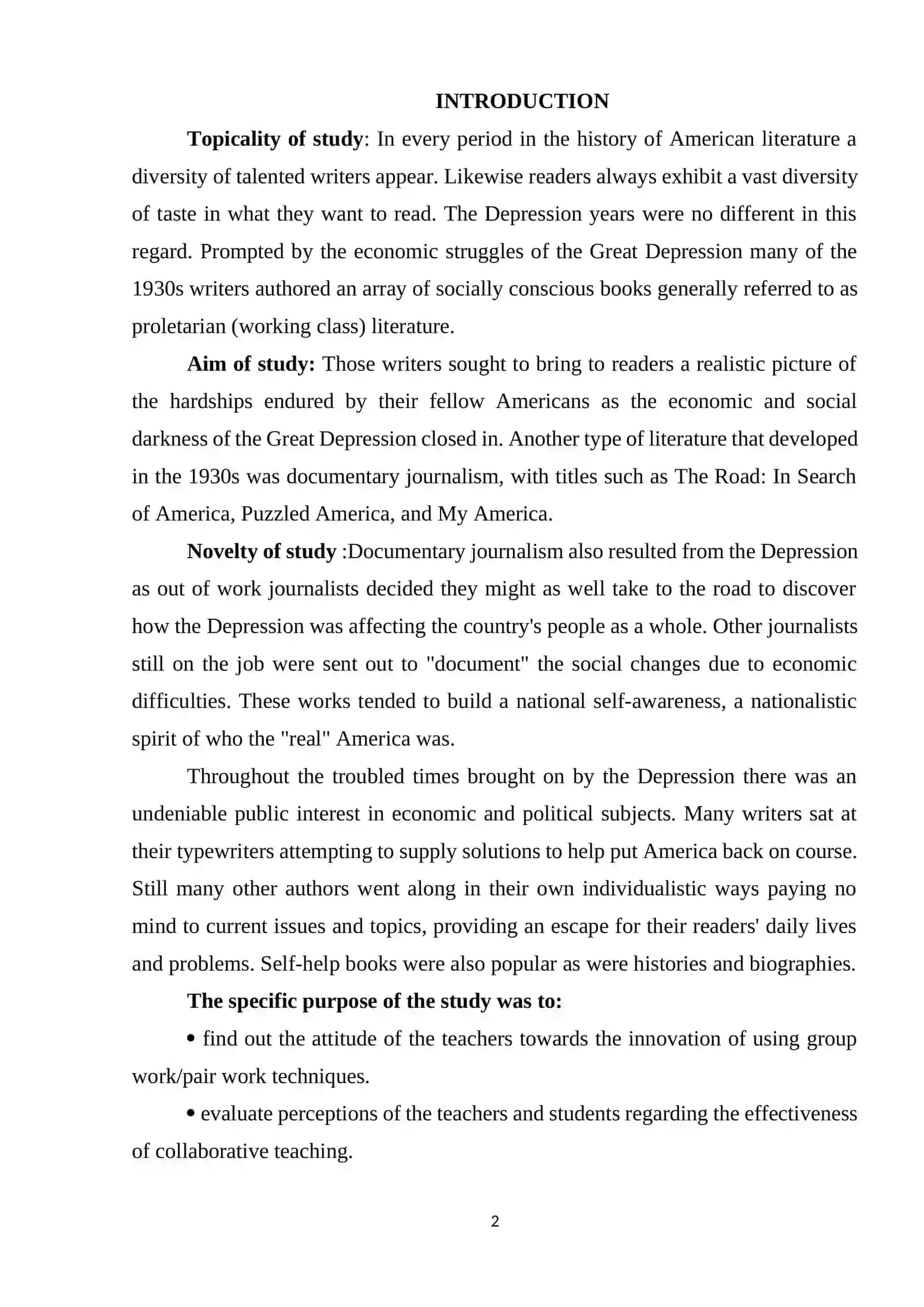 “AMERICAN LITERATURE IN THE 1930S AND LATER” 3