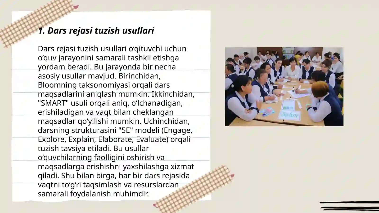 Dars rejasi tuzish usullari 3