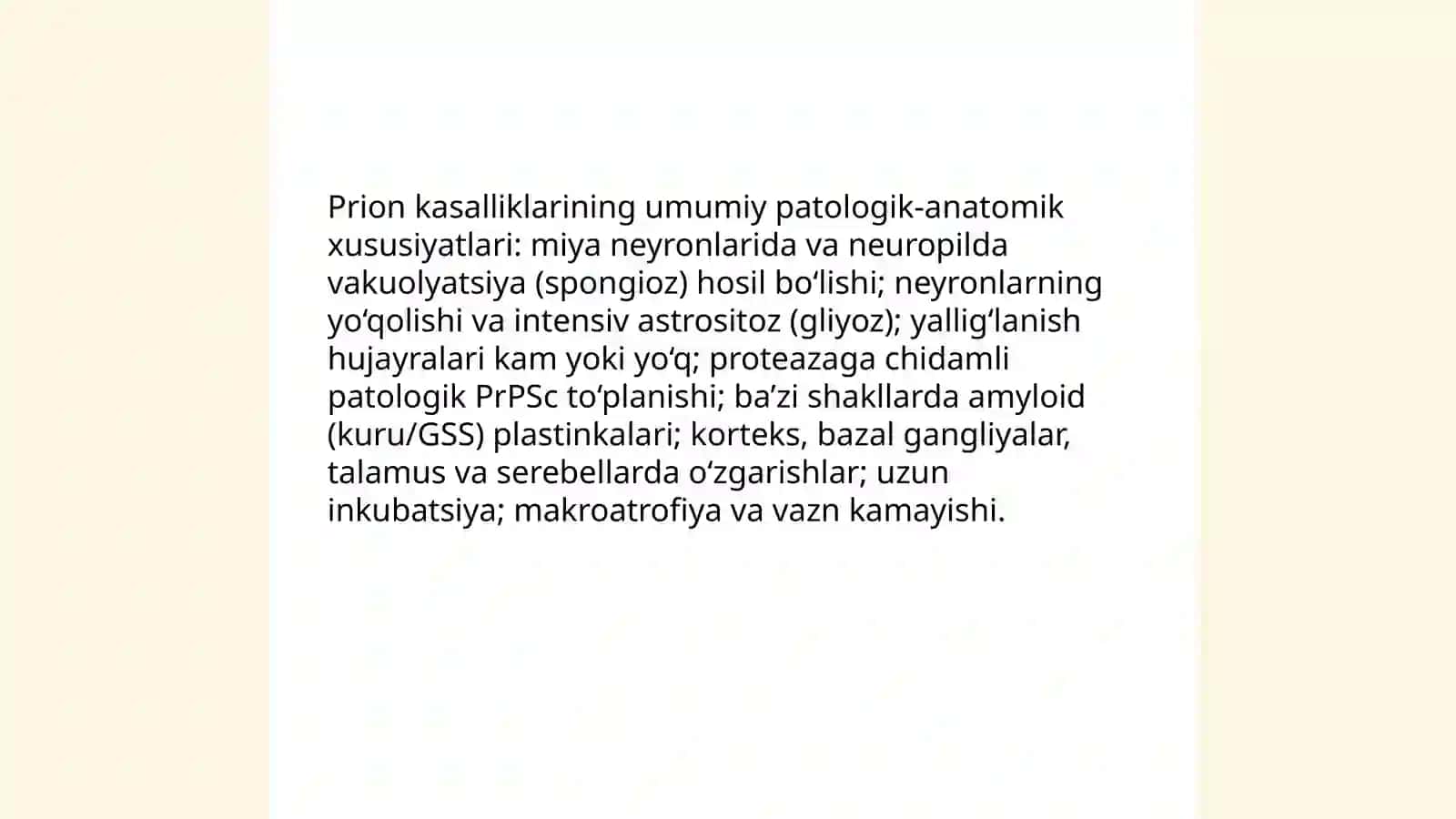 Prion kasalliklari patologik anatomiyasi 3