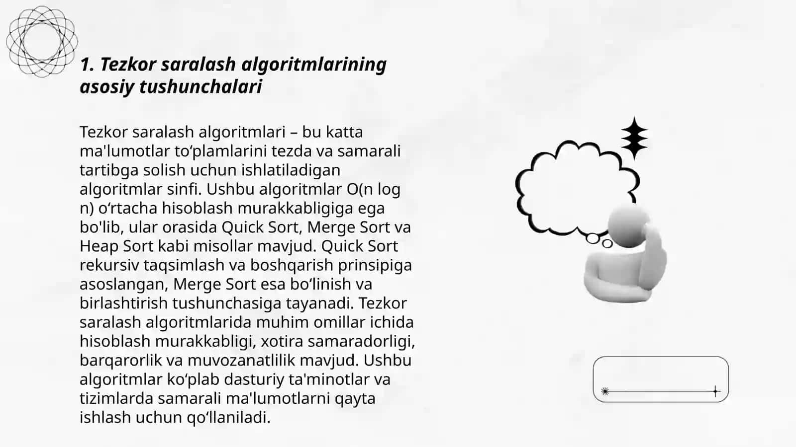 Tezkor va to'g'ri ichki saralash algoritmlari 3