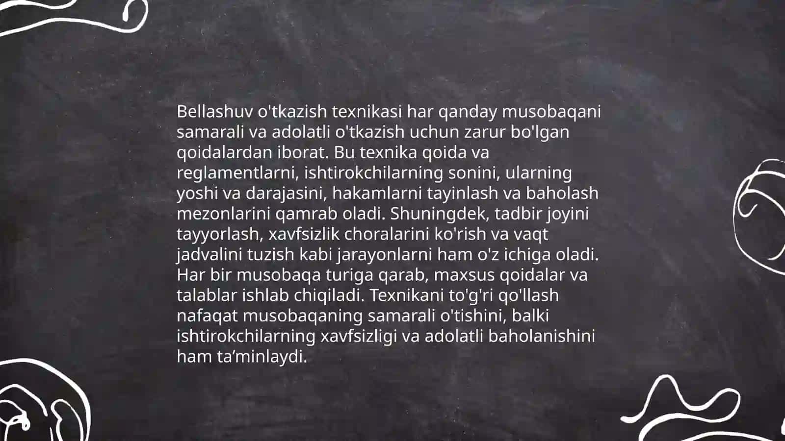 Bellashuv o'tkazish texnikasi asoslari 3