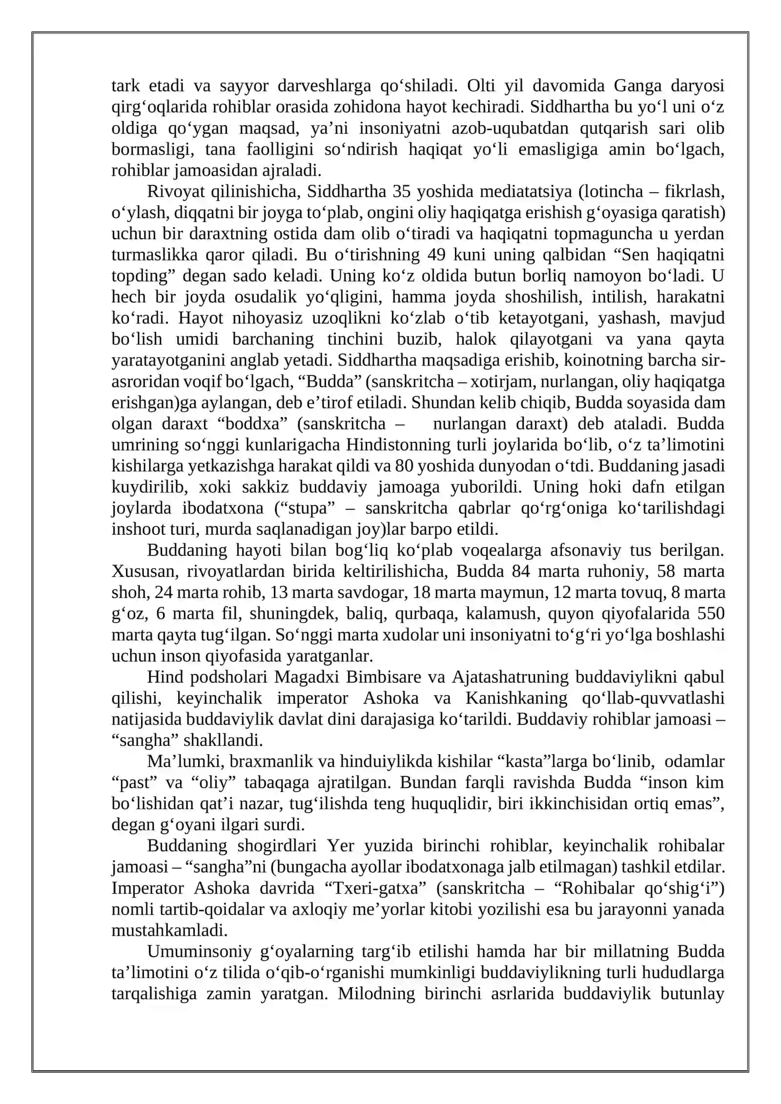 Mavzu: “Buddavuiylikning kelib chiqishi va tripitaka” 3