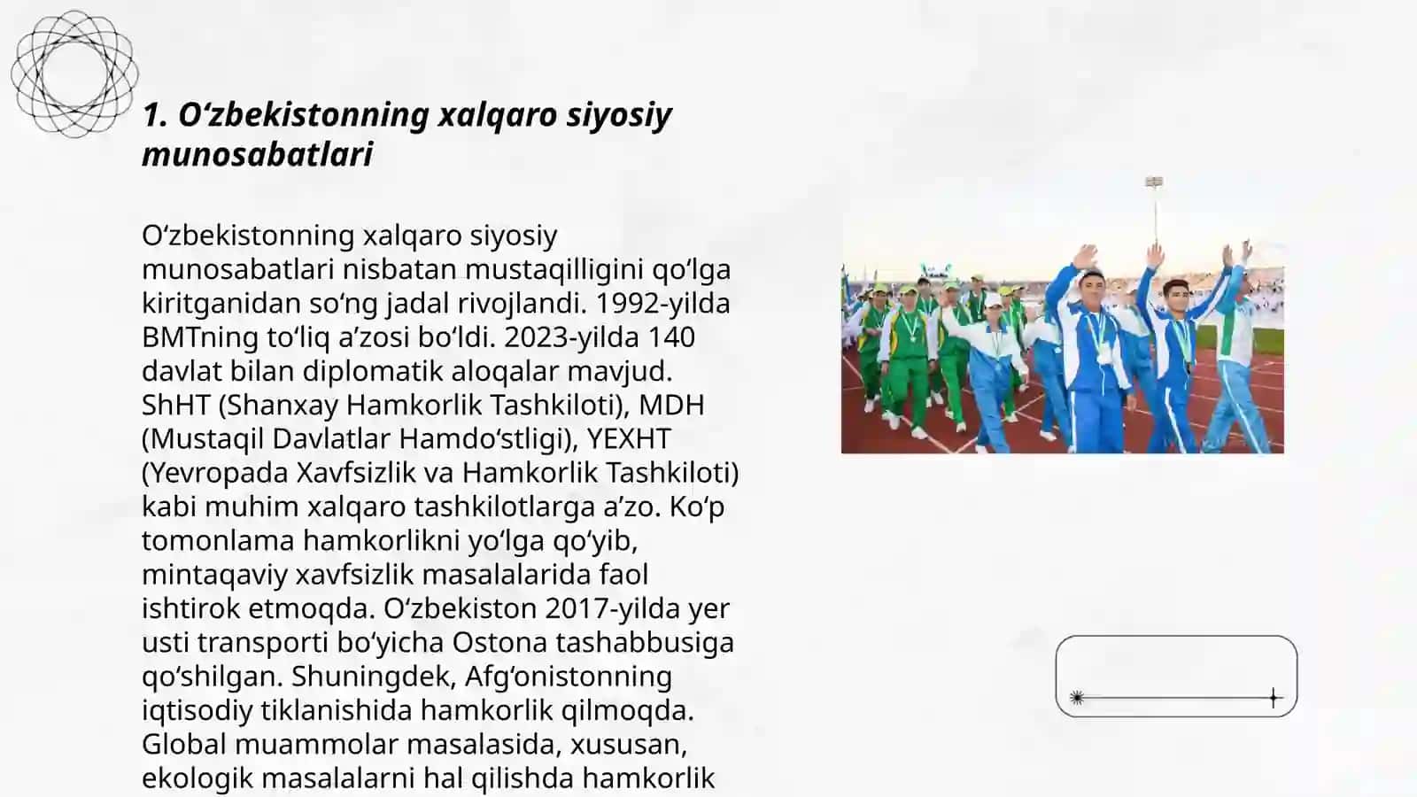O‘zbekistonning xalqaro siyosiy munosabatlari 3