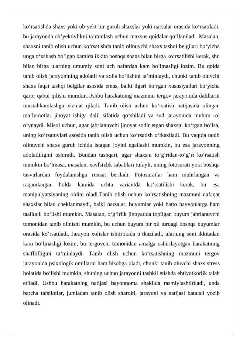 Tanib olish uchun ko‘rsatish tergov harakati 3