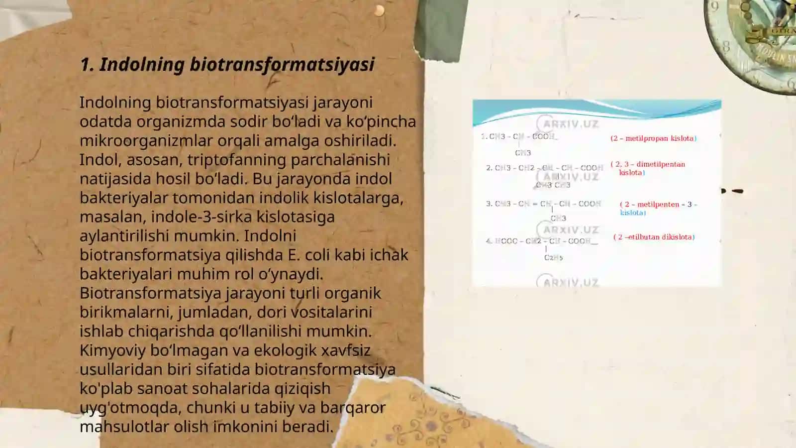Indol hosilalarini mikribilogik transformatsiyalash 3
