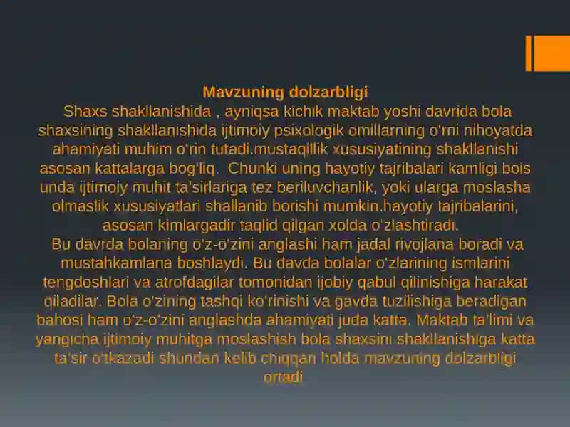 Shaxs shakllanishida ijtimoiy psixologik omillarning o‘rni 3
