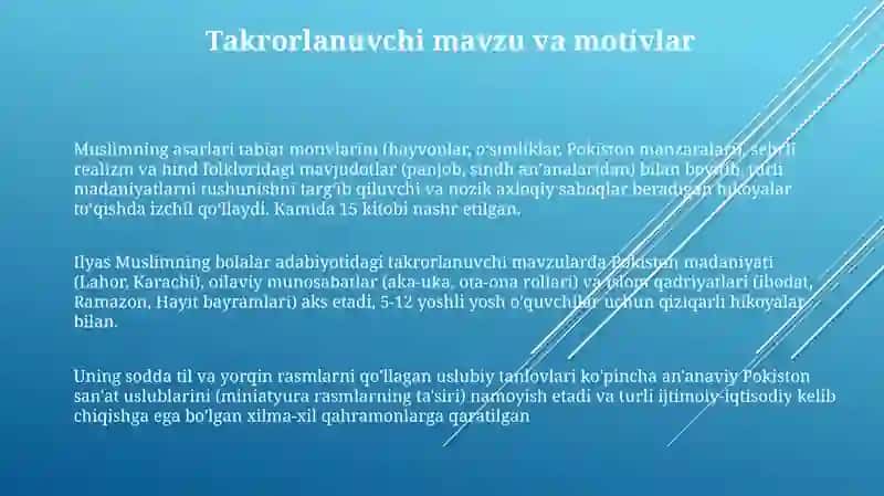 Bolalar adabiyotida Ilyos Muslimning hayoti va ijodi 3