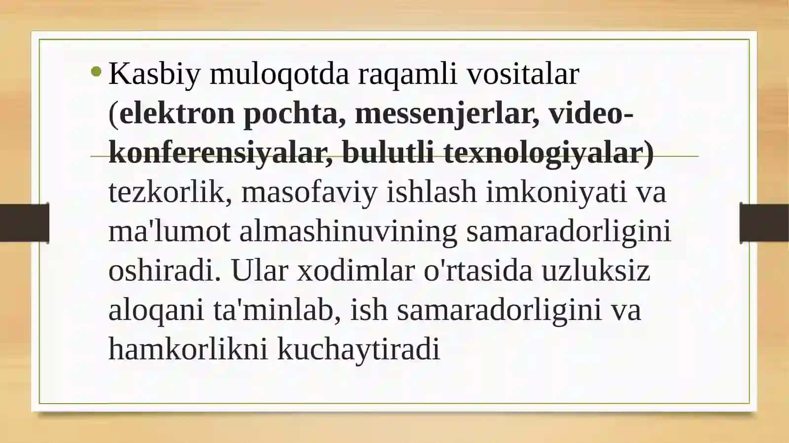 Raqamli vositalar va kasbiy muloqotda ularning qoʻllanilish 3