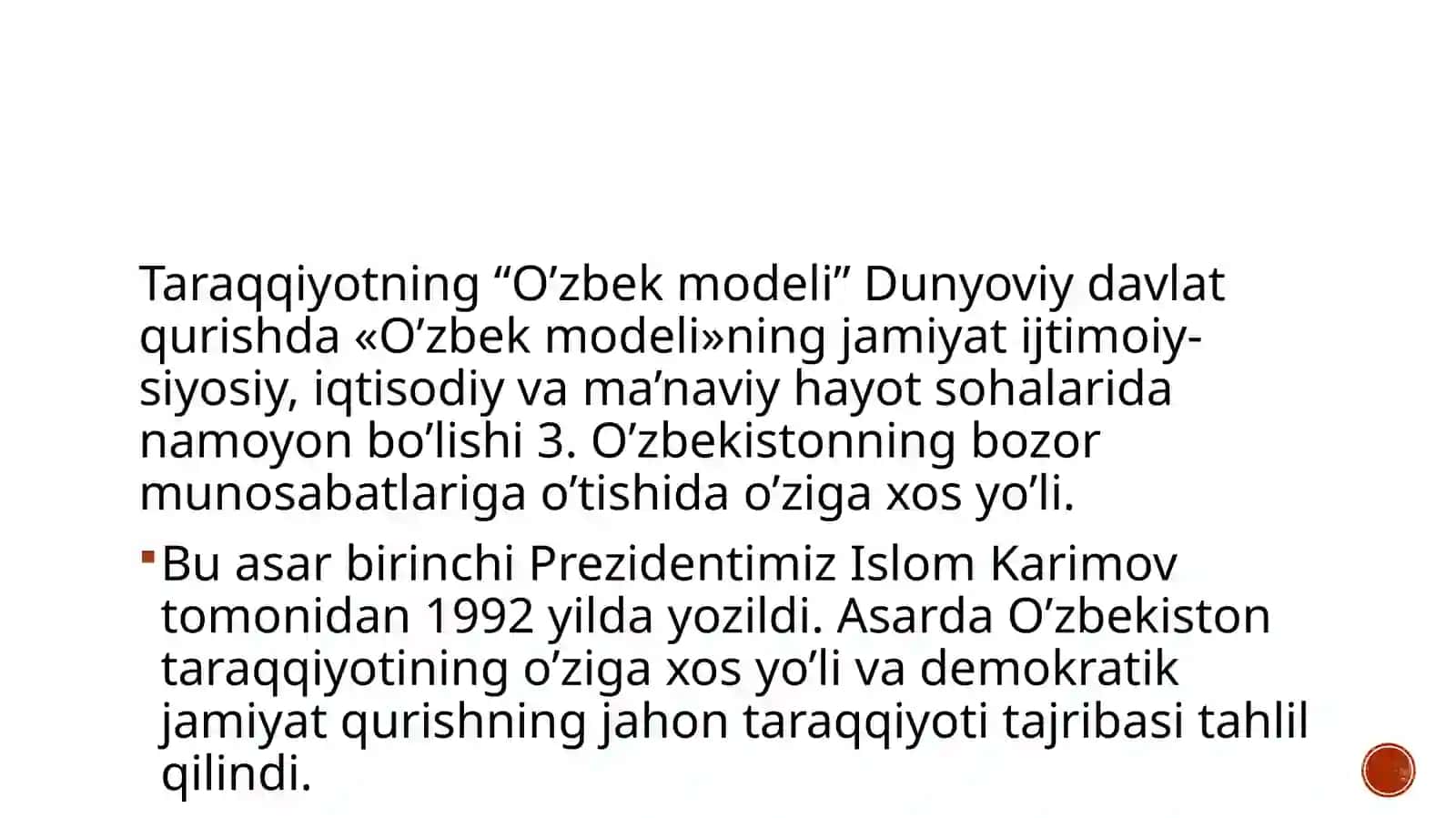 Õzbekistonning õziga hos istiqlol va taraqqiyot yõli 3