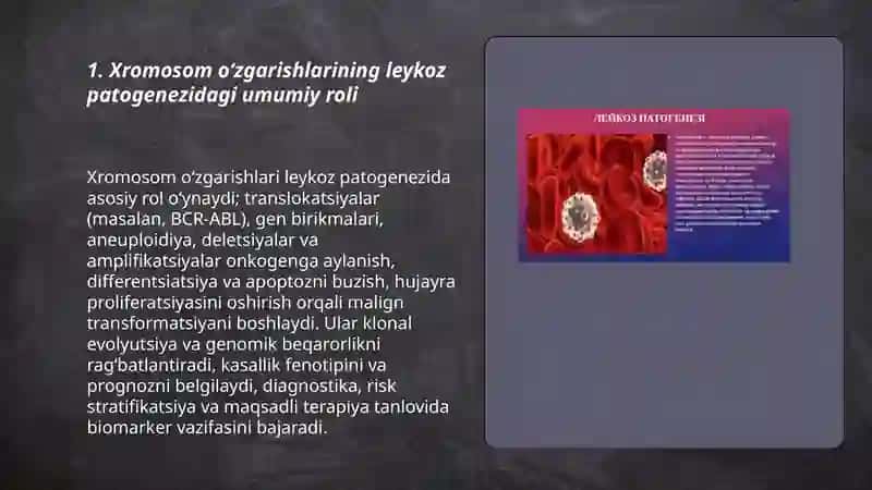 Leykoz rivojlanishida xromosom oʻzgarishlarining roli 3