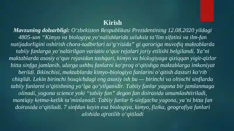 Tabiiy fanlar ta'limida o'quv Ekskursiyalar 3
