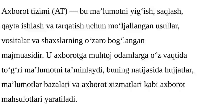 Axborot tizimlarining tushunchasi 3