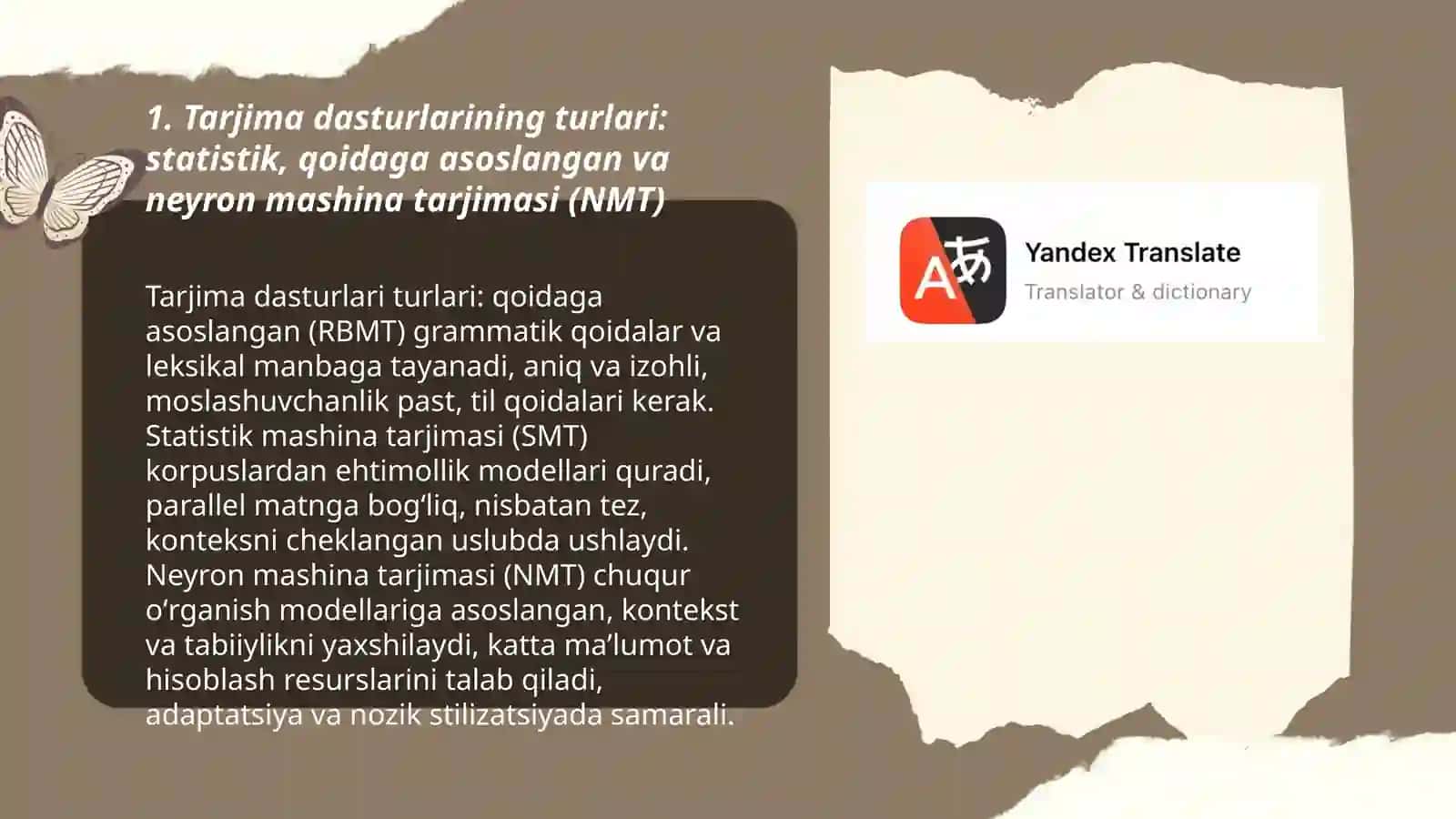 Tarjima dasturlar haqida, tavsiya bilan informatikadan 3