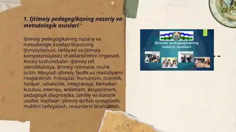 Ijtimoiy pedagogika faninig asosiy yõnalishlari 3